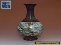 EXQUISITE CHINESE FAMILLE ROSE PORCELAIN VASE WITH QIAN LONG MARK (L654)