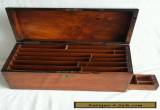 Victorian Edwardian Antique Wooden Stationery Box Secret Compartment Brass Motif for Sale