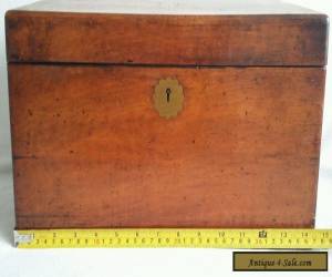 Item Victorian Edwardian Antique Wooden Stationery Box Secret Compartment Brass Motif for Sale