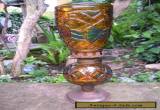 oil lamp vintage amber glass for Sale