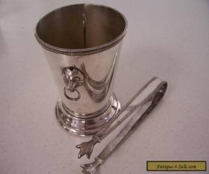 Item SILVER PLATE ICE BUCKET & TONGS. for Sale