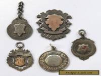 5x Antique/Vintage Sterling Silver 1875-1926 Medals/Fobs 44g