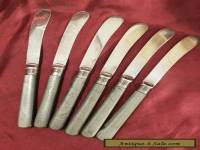 Lovely Antique Butter Knives with Sterling Silver Collars