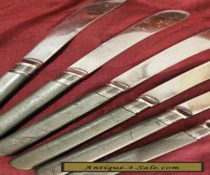 Item Lovely Antique Butter Knives with Sterling Silver Collars for Sale