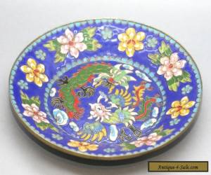 Item Most Exquisite Antique Chinese Hand Painted Cloisonne Dragon & Phoenix Plate for Sale