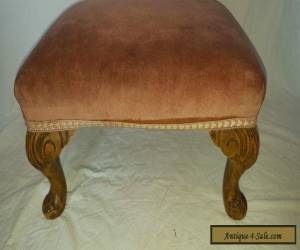 ANTIQUE VINTAGE WOODEN CARVED DECORATIVE FOOT STOOL  VICTORIAN? for Sale