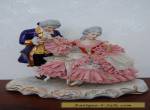 Antique Victorian German Dresden Lace Porcelain Couple  Figurine. for Sale