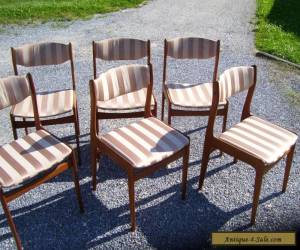 Item VINTAGE MID CENTURY DANISH MODERN TEAK DINING CHAIRS (6) TOTAL for Sale