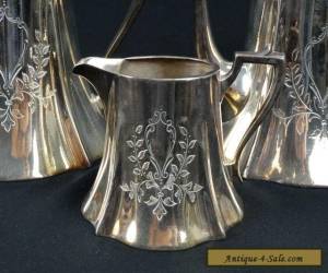 Item Antique American Silver plate Tea & Coffee Set HOMAN MFG Company Quadruple Plate for Sale