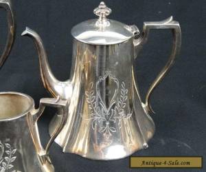 Item Antique American Silver plate Tea & Coffee Set HOMAN MFG Company Quadruple Plate for Sale