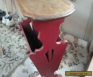 Item 24" Tall Antique Vintage Wood Magazine Book Rack End Side Table for Sale