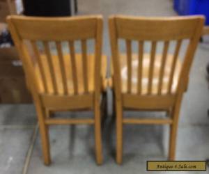 Item  Vintage Antique Oak Wood Slat Back School / Office / Side Chairs (2) for Sale