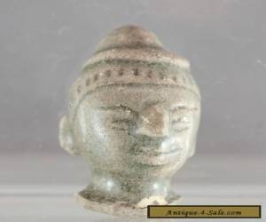 Antique Artifact Thailand  Sukhothai Celadon Ceramic Head Circa 1700s for Sale