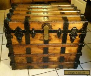 Item 1800's Antique Victorian Steamer Trunk Chest with Lift out Tray  for Sale