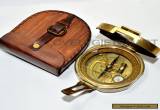 Old 1818 Vintage Style Antique Brass Brunton Geological Compass W/Box mm for Sale
