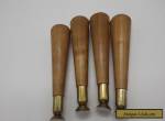 Vintage 5 3/4" Brass Tip Mid Century Wooden Legs for Sale