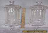 2 Vintage Large Glass 15.5" Apothecary Candy Show Jars for Sale