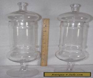 2 Vintage Large Glass 15.5" Apothecary Candy Show Jars for Sale