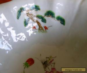 Item Antique Chinese porcelain famillle Rose Verte lobed bowl Xianfeng mark for Sale