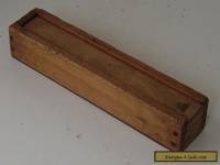 SMALL PINE BOX NARROW SLIDE TOP VINTAGE WOODEN