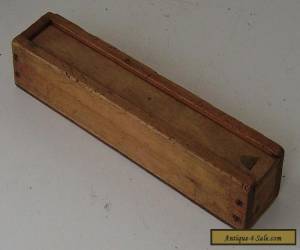 SMALL PINE BOX NARROW SLIDE TOP VINTAGE WOODEN for Sale
