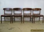 Retro Set Mid Century Modern Walnut Dining 4 Chairs Molded Plywood Backs for Sale