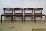 Retro Set Mid Century Modern Walnut Dining 4 Chairs Molded Plywood Backs for Sale