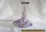 Antique Signed Val St Lambert French Cameo Art Glass Lavender Botanical 10" Vase for Sale