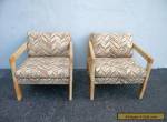 Pair of Vintage Mid-century Oak Living Room Side by Side Chairs 4066 for Sale