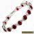 Fascinating Vogue style jewelry 18k white gold RED gem bracelet 8 inches.+box for Sale