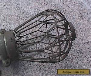 Item  Antique / Vintage Industrial Hanging Light W/ Wire Bulb Cover for Sale