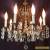 Vintage MCM Ornate French Brass & Crystal Chandelier 8 Light for Sale