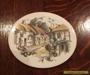 Item vintage Hand painted ceramics tile (wood framed) table mat England 22cmx2.5cm  for Sale