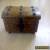 vintage wooden trinket box with metal stud deco and metal catch for Sale