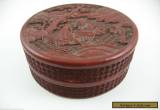Antique Chinese cinnabar lacquer round box for Sale