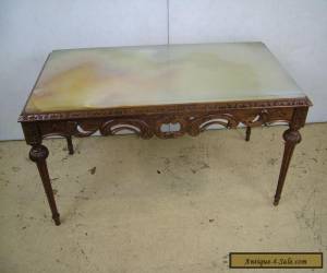 Item Antique Vintage Beautiful French Louis XVI Carved Marble Onyx Top Coffee Table for Sale