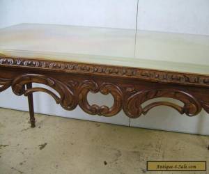 Item Antique Vintage Beautiful French Louis XVI Carved Marble Onyx Top Coffee Table for Sale