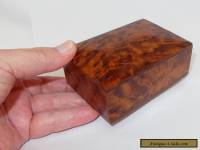 BURR WOOD Keepsake TRINKET BOX Jewellery Gift Presentation Stash ART DECO Style