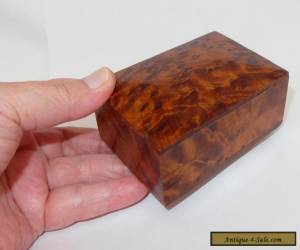 BURR WOOD Keepsake TRINKET BOX Jewellery Gift Presentation Stash ART DECO Style for Sale