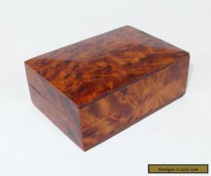 Item BURR WOOD Keepsake TRINKET BOX Jewellery Gift Presentation Stash ART DECO Style for Sale