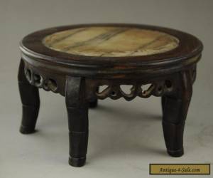 Item chinese exquisite manual Mosaic jade wood table  for Sale