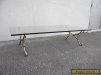 Mid-Century Brass Glass-Top Coffee Table 4079