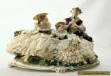 UNTERWEISSBACH Porcelain Dresden Lace Figural Group German PASTORAL Trio Bagpipe for Sale