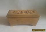 Vintage Floral-Carved Wooden Box with Hinged Lid. Jewellery/ Keepsakes. Alpine? for Sale