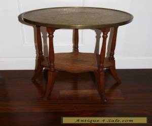 Vintage Mid Century/ Hollywood Regency Wood and Brass Side Table for Sale