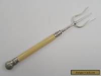 Antique Victorian Art Nouveau silver plate toasting fork 