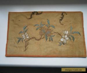 Item Antique 19th Century Chinese Silk Embroidery's With  Bats & Flowers x 2 for Sale