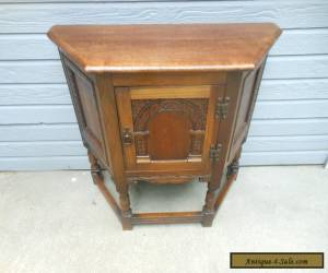 Item Vintage Carved Oak Hall Entry Cabinet Cupboard From The Wales Area Of England for Sale