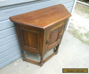 Item Vintage Carved Oak Hall Entry Cabinet Cupboard From The Wales Area Of England for Sale