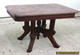 1870-80s SOLID WALNUT VICTORIAN ROSE MARBLE TOP COFFEE TABLE STAND for Sale